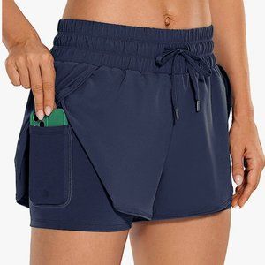 CRZ Yoga Navy running/workout shorts | Women's workout Shorts Medium M